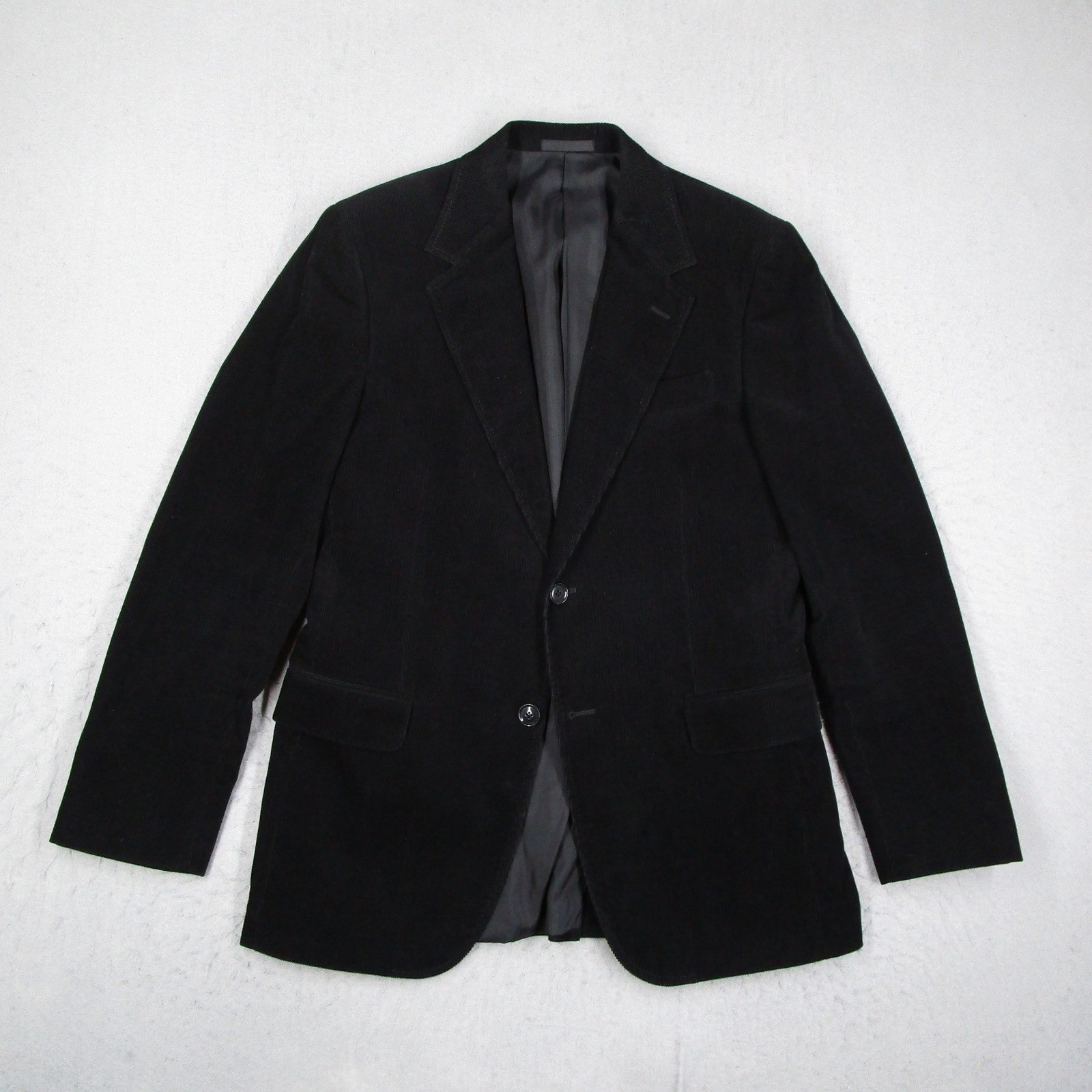 Lanvin Paris Suit Mens 48 R It Black Corduroy Made In Italy 2 Piece